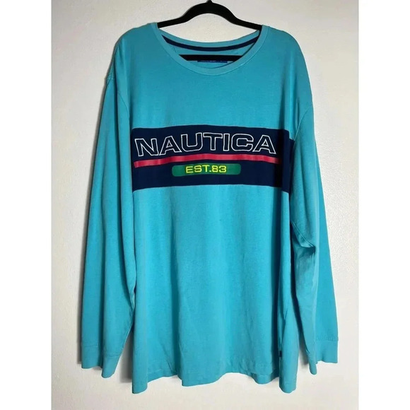 Nautica Blue Sail Mens Pullover Long Sleeve Cotton Sweatshirt Blue Sz XXL - Picture 1 of 9